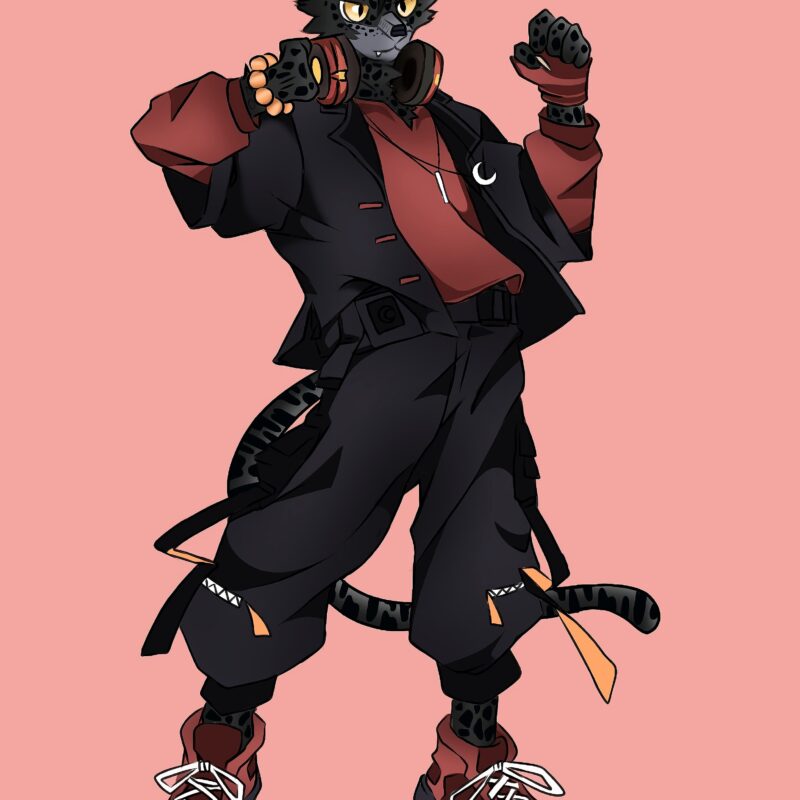 Stylish Anthropomorphic Panther – Unique Furry Character Art